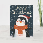 Niedlicher Pinguin Personalisierte Weihnachten (Vorderseite)