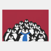 Niedlicher Pinguin Personalisierte Weihnachten Geschenkpapier Set (Vorderseite 3)