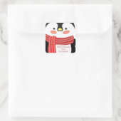 Niedlicher Pinguin Personalisierte Weihnachtsgesch Quadratischer Aufkleber (Tasche)