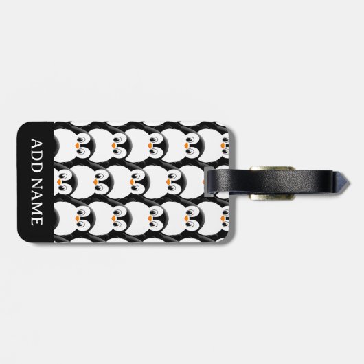 Niedlicher Pinguin-Pinguin Gepäckanhänger (Rückseite horizontal)