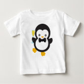 Niedlicher Pinguin, Pinguin mit Champagner, Party Baby T-shirt (Vorderseite)
