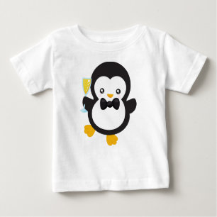 Niedlicher Pinguin, Pinguin mit Champagner, Party Baby T-shirt