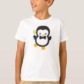 Niedlicher Pinguin, Pinguin mit Champagner, Party T-Shirt (Vorderseite)