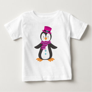 Niedlicher Pinguin, Pinguin mit Hut, Pinguin mit K Baby T-shirt