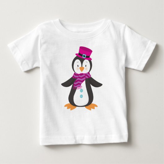 Niedlicher Pinguin, Pinguin mit Hut, Pinguin mit K Baby T-shirt (Vorderseite)