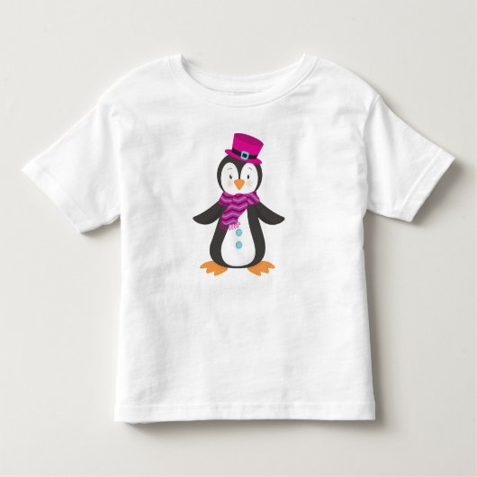 Niedlicher Pinguin, Pinguin mit Hut, Pinguin mit K Kleinkind T-shirt (Vorderseite)