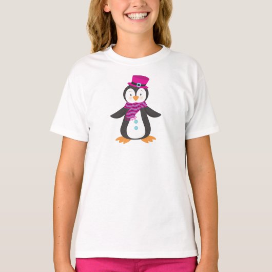 Niedlicher Pinguin, Pinguin mit Hut, Pinguin mit K T-Shirt (Vorderseite)