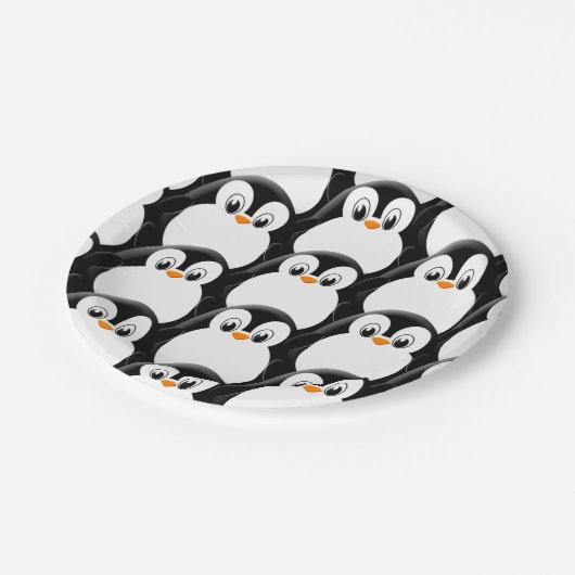 Niedlicher Pinguin-Pinguin Pappteller (Schrägansicht)