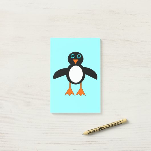 Niedlicher Pinguin Post es notiert Pad Post-it Klebezettel (Auf Schreibtisch)