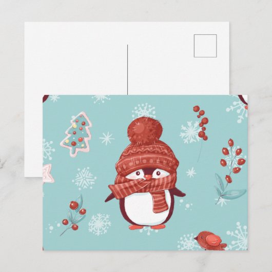 Niedlicher Pinguin Postkarte (Vorne/Hinten)