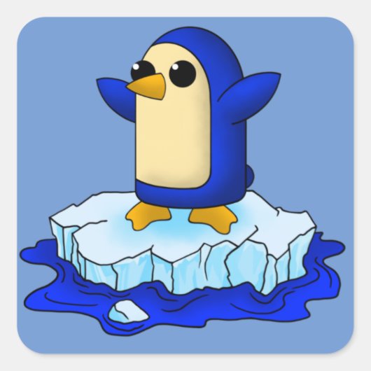 Niedlicher Pinguin Quadratischer Aufkleber (Vorderseite)