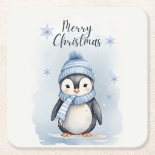 "Niedlicher Pinguin" Rechteckiger Pappuntersetzer