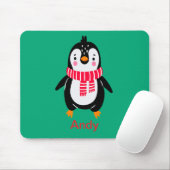 Niedlicher Pinguin Roter Streifen Mousepad (Mit Mouse)