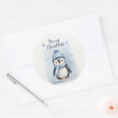 "Niedlicher Pinguin" Runder Aufkleber (Umschlag)