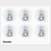 "Niedlicher Pinguin" Runder Aufkleber (Blatt)