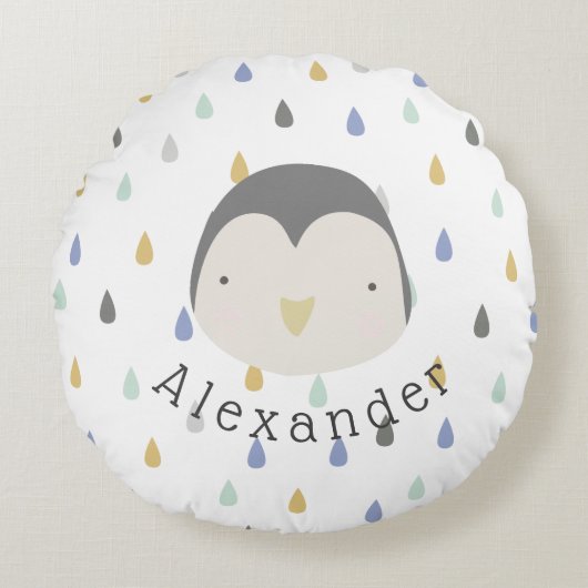 Niedlicher Pinguin Rundes Kissen (Vorderseite)