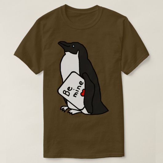 Niedlicher Pinguin sagt "Sei Mine" auf Valentinsta T-Shirt (Design vorne)