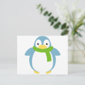 Niedlicher Pinguin Scarno Postkarte (Stehend Vorderseite)