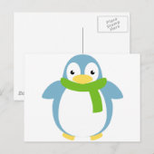 Niedlicher Pinguin Scarno Postkarte (Vorne/Hinten)