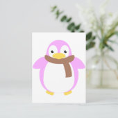 Niedlicher Pinguin Scarno Postkarte (Stehend Vorderseite)