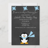 Niedlicher Pinguin Schnee viel Spaß macht einen Ge Einladung (Vorderseite)