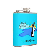 Niedlicher Pinguin Selfie Spaß Cool Blue Custom Flachmann (Rechts)