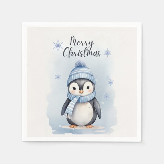 "Niedlicher Pinguin" Serviette (Vorderseite)