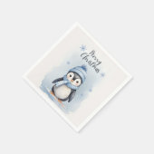 "Niedlicher Pinguin" Serviette (Ecke)