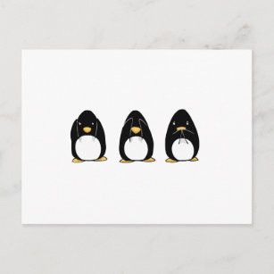 Niedlicher Pinguin Siehe Speak Hört kein Übel Postkarte