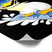 Niedlicher Pinguin Snowboarder Surfer Winterhut Poster (Ecke)