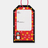 Niedlicher Pinguin Stack Geschenkanhänger (Rückseite)