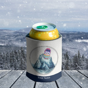 Niedlicher Pinguin Stehend auf einem Eisberg Dosenkühler