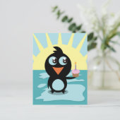 Niedlicher Pinguin Stehend Postkarte (Stehend Vorderseite)