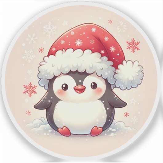 Niedlicher Pinguin-Sticker Aufkleber (Vorderseite)