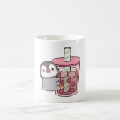 Niedlicher Pinguin-Umarmung des Eiskehltees Kaffeetasse (Mittel)