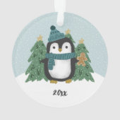 Niedlicher Pinguin und Cookie | Name Ornament (Rückseite)