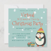 Niedlicher Pinguin | Virtual Christmas Party Einladung (Vorderseite)