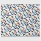 Niedlicher Pinguin Wasserfarbe Tier wild Geschenkpapier (Flach)
