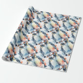 Niedlicher Pinguin Wasserfarbe Tier wild Geschenkpapier (Ungerollt)