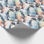 Niedlicher Pinguin Wasserfarbe Tier wild Geschenkpapier (Ecke)