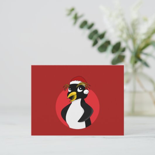 Niedlicher Pinguin Weihnachten Cartoon Postkarte (Stehend Vorderseite)