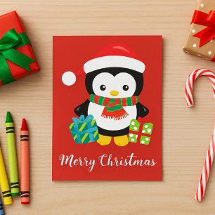 Niedlicher Pinguin Weihnachten Feiertag Karte