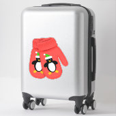 Niedlicher Pinguin | Weihnachten Mitten | Groß Aufkleber (Koffer)