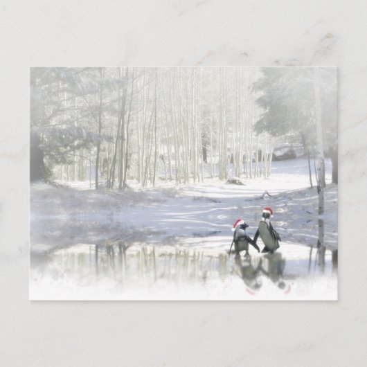 Niedlicher Pinguin Weihnachten Postkarte (Vorderseite)