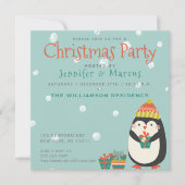 Niedlicher Pinguin | Weihnachts-Party Einladung (Vorderseite)