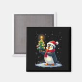 Niedlicher Pinguin Weihnachtsbaum Pajama Girls Boy Magnet (Vorderseite/Rückseite)
