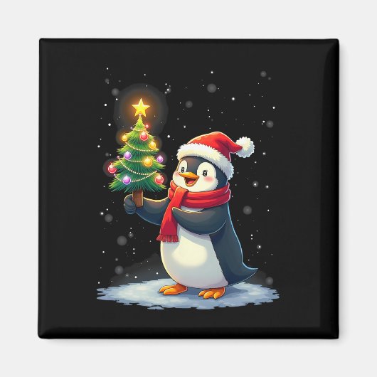 Niedlicher Pinguin Weihnachtsbaum Pajama Girls Boy Magnet (Vorne)