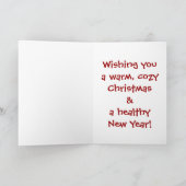 Niedlicher Pinguin Weihnachtsbaum Schneeszene Feiertagskarte (Innenseite)