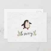 Niedlicher Pinguin-Weihnachtsgrüße Ankündigungspostkarte (Vorne/Hinten)
