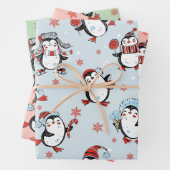 Niedlicher Pinguin Weihnachtsmuster Geschenkpapier Set (Beispiel)